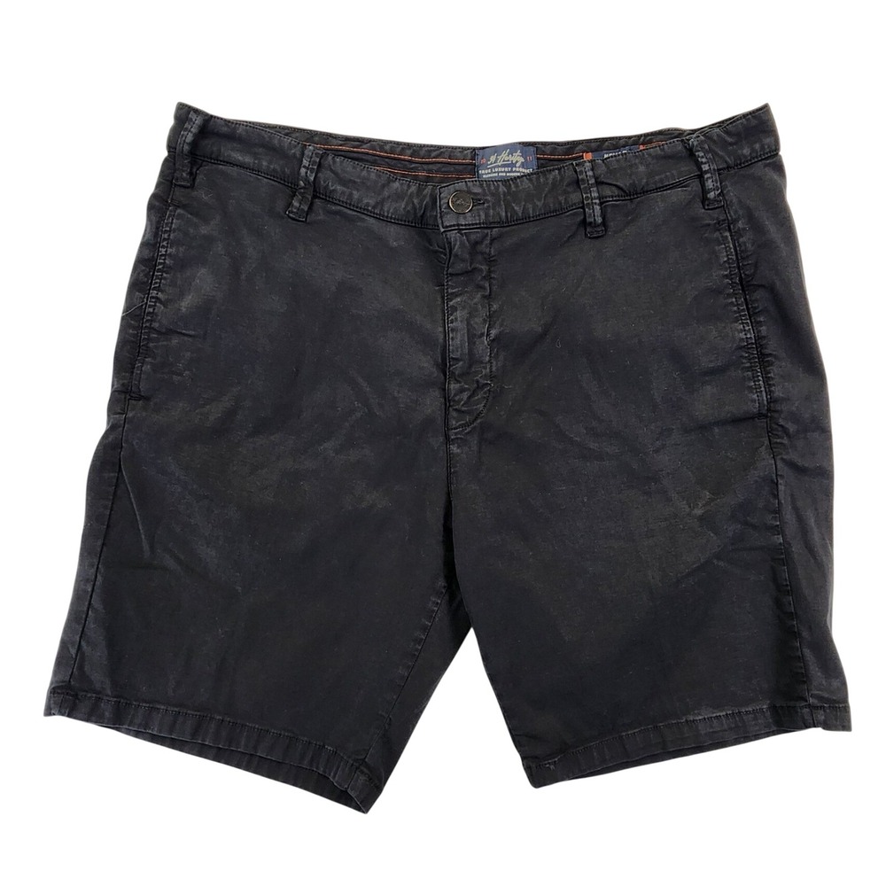 34 Heritage Black Nevada Chino Shorts Mens 40 Luxury Tencel Blend Casual Summer - Picture 2 of 11